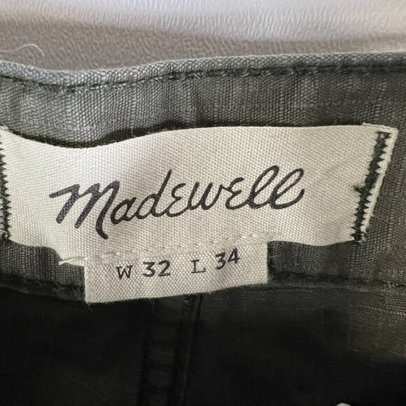 Madewell Twill Wide Leg Utility Pants Woman’s Size 32 Olive Green Boho - Picture 5 of 7